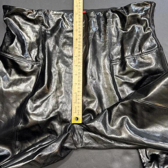 SPANX Black Faux Leather Classic City Business Casual Leggings Pants 1X Petite - Picture 13 of 15